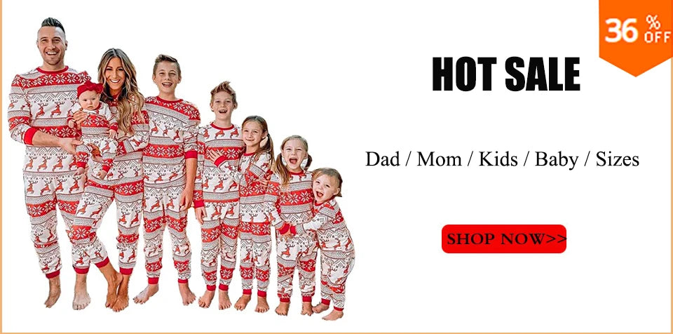 Family Matching Clothes Christmas Pajamas 2026 Mother Kids Baby Pyjamas Set Look Sleepwear Mother And Daughter Father Son Outfit