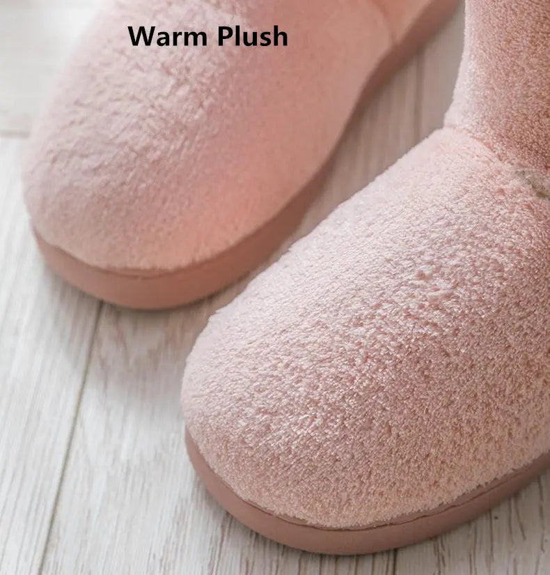2025 Winter Warm Shoes Woman Men Indoor Slippers Soft Plus Couples Home Floor Snow Boots Anti-slip Female House Footwear