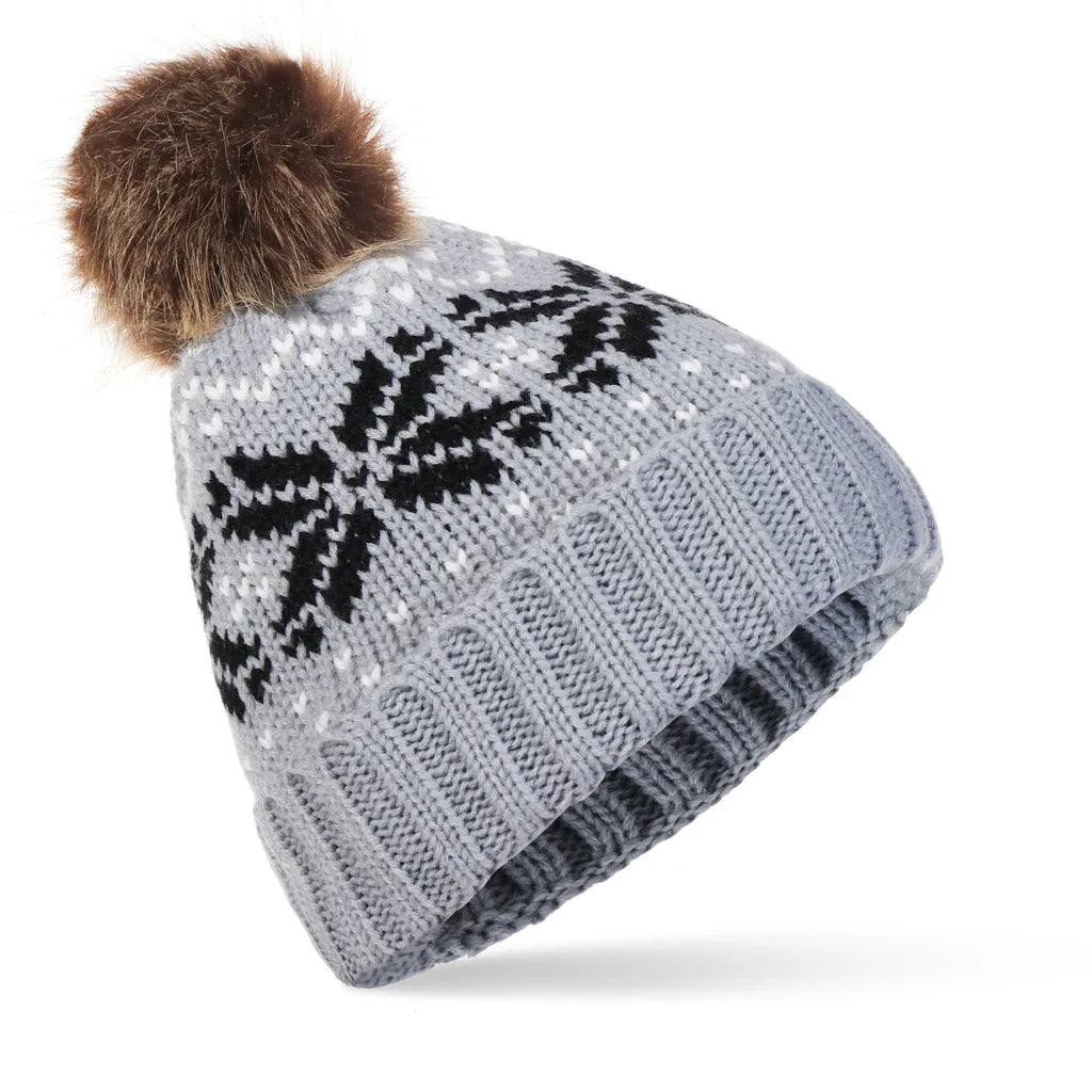 Knitted Winter Hats for Women Men Lover Couple Chirstmas Snow Beanie Retro  Baggy Pompom Thick Warm Cap