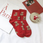 1 Pair Unisex Christmas Socks Santa Claus For Man Woman Lady Thickness Cotton Knit Xmas Funny Socks Elk Santa Stockings