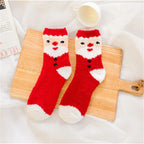 1 Pair Unisex Christmas Socks Santa Claus For Man Woman Lady Thickness Cotton Knit Xmas Funny Socks Elk Santa Stockings