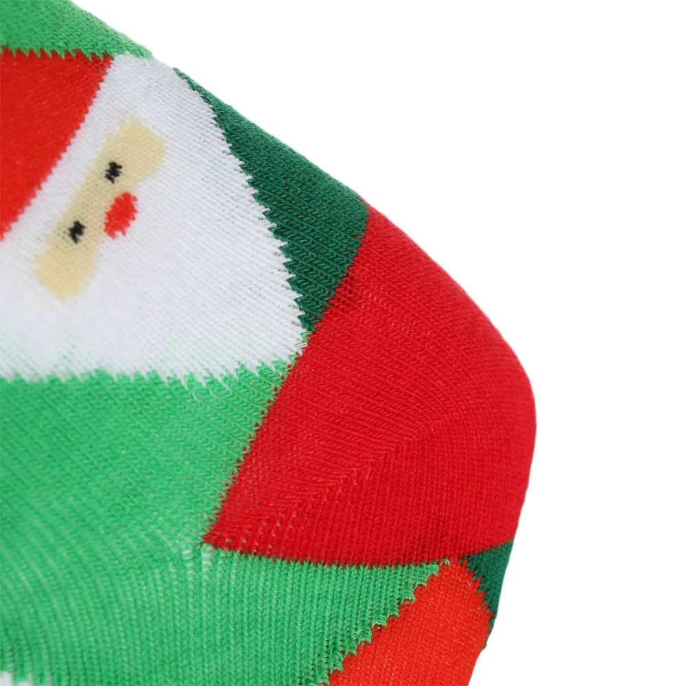 1 Pair Unisex Christmas Socks Santa Claus For Man Woman Lady Thickness Cotton Knit Xmas Funny Socks Elk Santa Stockings