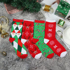 1 Pair Unisex Christmas Socks Santa Claus For Man Woman Lady Thickness Cotton Knit Xmas Funny Socks Elk Santa Stockings
