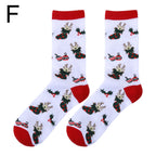 1 Pair Unisex Christmas Socks Santa Claus For Man Woman Lady Thickness Cotton Knit Xmas Funny Socks Elk Santa Stockings