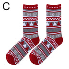 1 Pair Unisex Christmas Socks Santa Claus For Man Woman Lady Thickness Cotton Knit Xmas Funny Socks Elk Santa Stockings