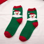 1 Pair Unisex Christmas Socks Santa Claus For Man Woman Lady Thickness Cotton Knit Xmas Funny Socks Elk Santa Stockings