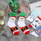 1 Pair Unisex Christmas Socks Santa Claus For Man Woman Lady Thickness Cotton Knit Xmas Funny Socks Elk Santa Stockings