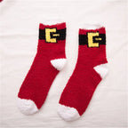 1 Pair Unisex Christmas Socks Santa Claus For Man Woman Lady Thickness Cotton Knit Xmas Funny Socks Elk Santa Stockings