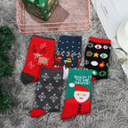 1 Pair Unisex Christmas Socks Santa Claus For Man Woman Lady Thickness Cotton Knit Xmas Funny Socks Elk Santa Stockings