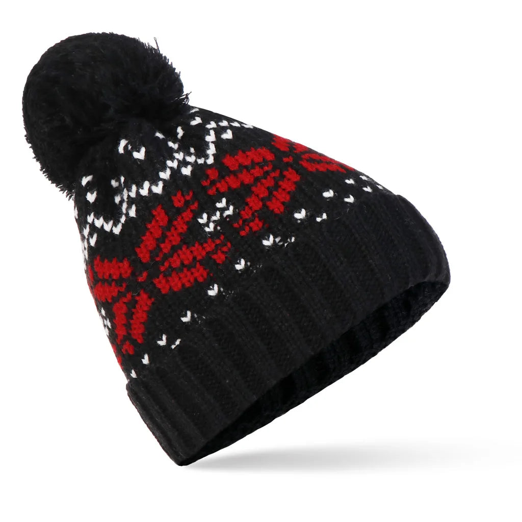Knitted Winter Hats for Women Men Lover Couple Chirstmas Snow Beanie Retro  Baggy Pompom Thick Warm Cap