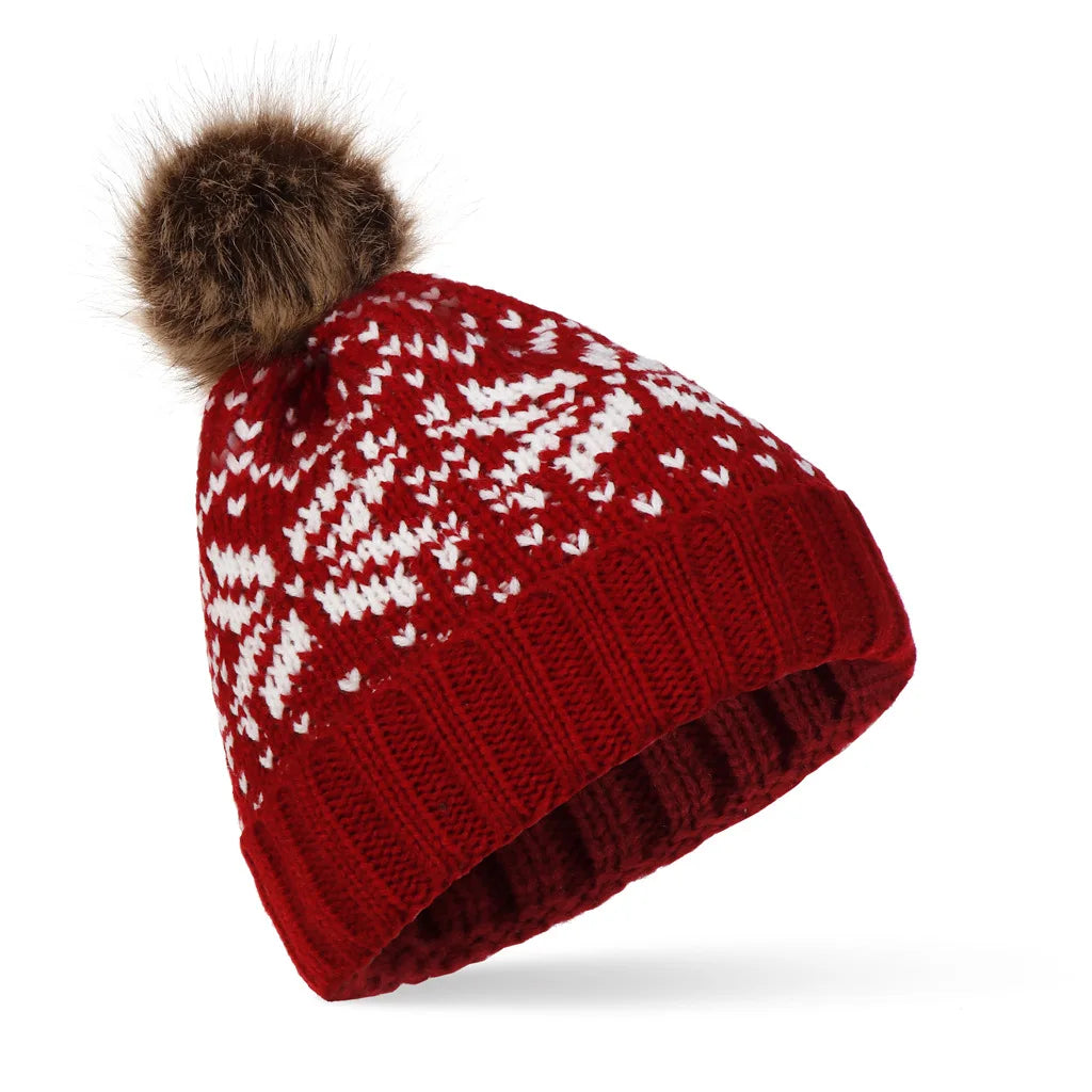 Knitted Winter Hats for Women Men Lover Couple Chirstmas Snow Beanie Retro  Baggy Pompom Thick Warm Cap