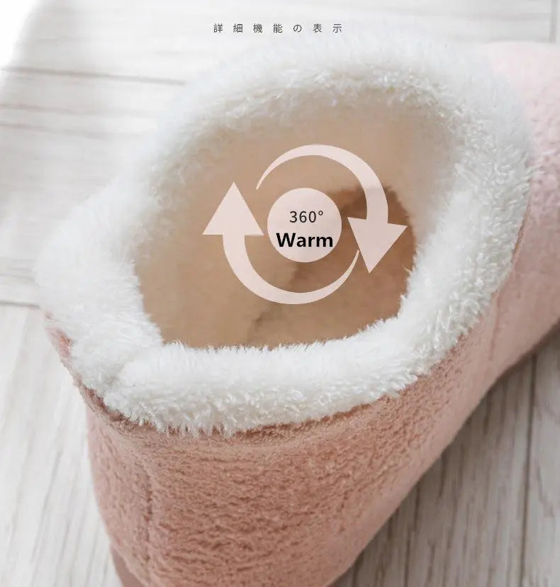 2025 Winter Warm Shoes Woman Men Indoor Slippers Soft Plus Couples Home Floor Snow Boots Anti-slip Female House Footwear