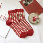 1 Pair Unisex Christmas Socks Santa Claus For Man Woman Lady Thickness Cotton Knit Xmas Funny Socks Elk Santa Stockings