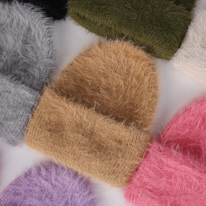 Candy Color Winter Hats Woman Cozy Knitted Beanie Women Keep Warm Soft Slouchy Baggy Cap Female Christmas Gift Fashion Casual