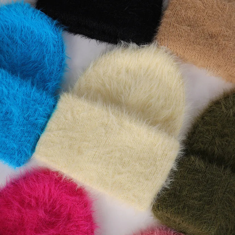 Candy Color Winter Hats Woman Cozy Knitted Beanie Women Keep Warm Soft Slouchy Baggy Cap Female Christmas Gift Fashion Casual