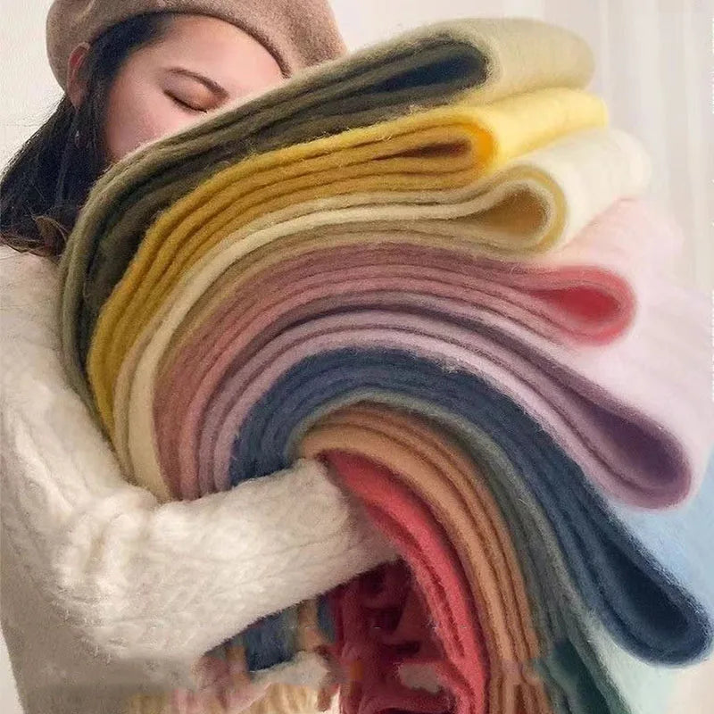 New Cashmere Scarf Woman Black Red Scarf Winter Scarves Ladies Scarf Warm XWJ12