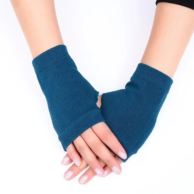 2024 New Women Long Fingerless Gloves Winter Mitten Knitted Warmer Arm Sleeve Thin Casual Soft Fingerless Unisex Gloves