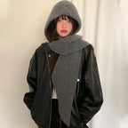 Korean Balaclava bonnet beanies y2k Hat scarf one-piece thickened warm retro Neck protection winter accessories knitted Law hat