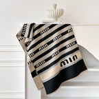 New Brand Elegance Two-Sided Print Scarf Soft Warm Fringe Pashmina Shawl Autumn and Winter Outdoor Coldproof Windproof Blanket