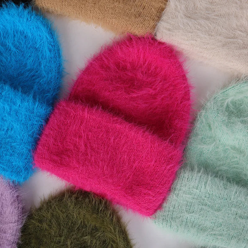Candy Color Winter Hats Woman Cozy Knitted Beanie Women Keep Warm Soft Slouchy Baggy Cap Female Christmas Gift Fashion Casual
