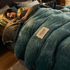 New Blue Milk Velvet Soft and Warm Duvet Cover Queen Size Double-Sided Plush Winter Blanket Bedding Luxury Duvet Cover