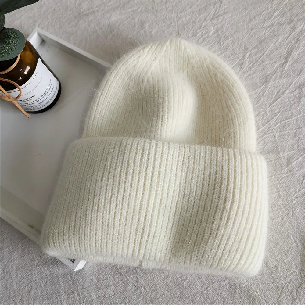 Knitted Winter Hats for Women Men Lover Couple Chirstmas Snow Beanie Retro  Baggy Pompom Thick Warm Cap