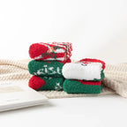 Christmas Red Thickened Coral Fleece Slippers Women's Home Socks Cozy Plush Autumn Winter Floor Socks Warmth And Style