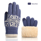 Christmas Double-layer Touch Screen Gloves Thickened Knitted Gloves Outdoor Winter Cold Resistant and Warm Gloves
