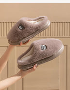 Winter Plush Couple Slippers for Men & Women Ultra Soft Memory Foam Cloud Comfort Non-Slip Thick Sole Indoor/Outdoor House Shoes