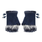 Soft Winter Half Finger Gloves Women Warm Luxury  Plush  Fingerless Gloves Wrist Mittens Writting