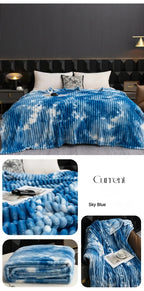 High Quality Blanket for Beds Tie Dyeing Warm Manta Single/Queen/King Flannel Fleece Thow Blanket Thick Warm Plaids Sofa Blanket