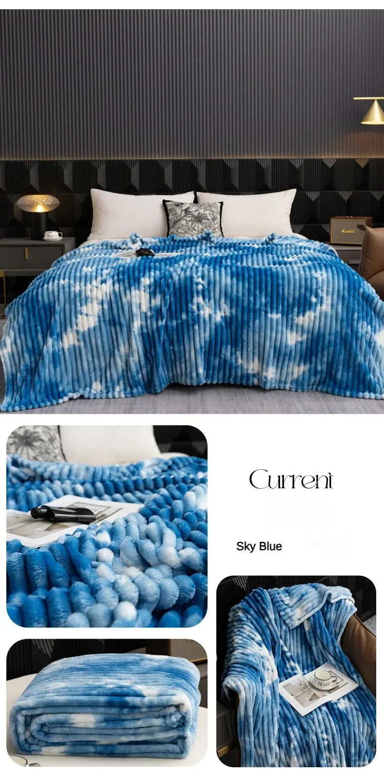 High Quality Blanket for Beds Tie Dyeing Warm Manta Single/Queen/King Flannel Fleece Thow Blanket Thick Warm Plaids Sofa Blanket