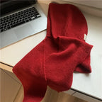 Korean Balaclava bonnet beanies y2k Hat scarf one-piece thickened warm retro Neck protection winter accessories knitted Law hat