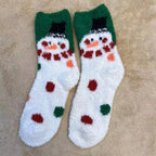 Christmas Red Thickened Coral Fleece Slippers Women's Home Socks Cozy Plush Autumn Winter Floor Socks Warmth And Style