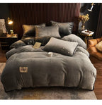 New Blue Milk Velvet Soft and Warm Duvet Cover Queen Size Double-Sided Plush Winter Blanket Bedding Luxury Duvet Cover