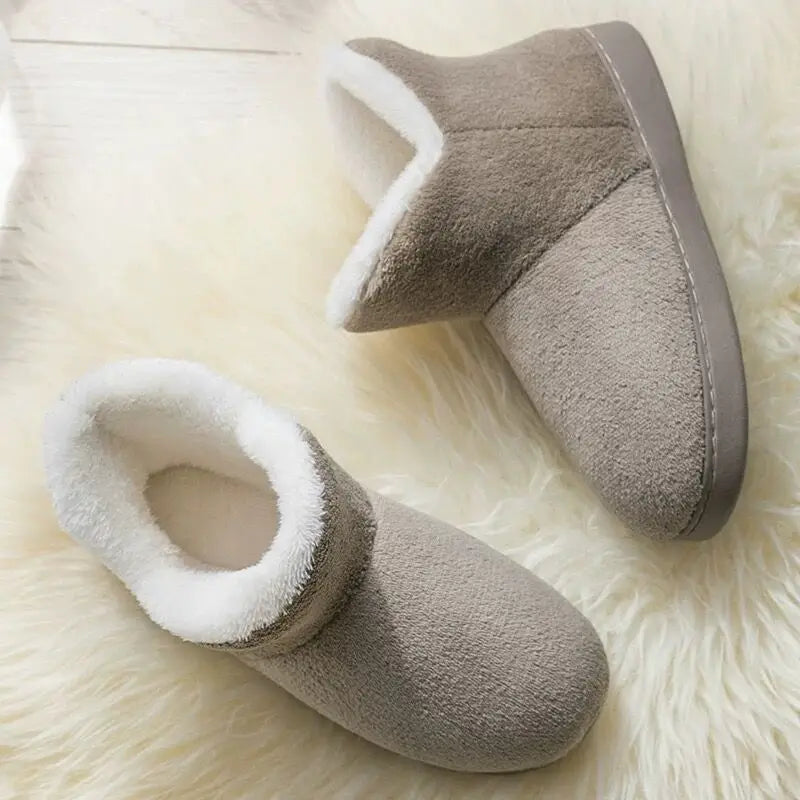 2025 Winter Warm Shoes Woman Men Indoor Slippers Soft Plus Couples Home Floor Snow Boots Anti-slip Female House Footwear