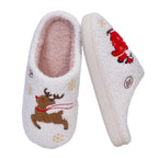 Winter Lovely Women Slippers Christmas Santa Claus Elk Plush Slippers Girls Fashion Indoor Slides Couples Soft Flat House Shoes
