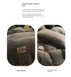 New Blue Milk Velvet Soft and Warm Duvet Cover Queen Size Double-Sided Plush Winter Blanket Bedding Luxury Duvet Cover