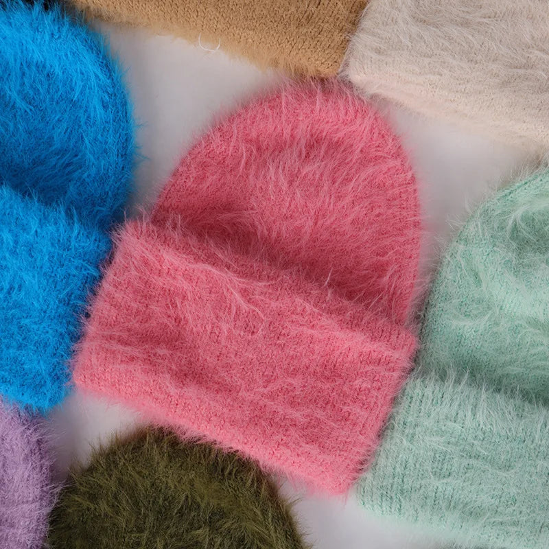 Candy Color Winter Hats Woman Cozy Knitted Beanie Women Keep Warm Soft Slouchy Baggy Cap Female Christmas Gift Fashion Casual