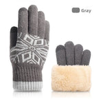 Christmas Double-layer Touch Screen Gloves Thickened Knitted Gloves Outdoor Winter Cold Resistant and Warm Gloves