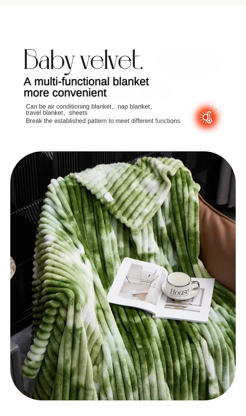 High Quality Blanket for Beds Tie Dyeing Warm Manta Single/Queen/King Flannel Fleece Thow Blanket Thick Warm Plaids Sofa Blanket