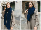 Hand Knitted Chunky Yarn Plain Scarf for Women Winter Thick Warm Soft Wool Like Scarf Fashion Long Scarves Casual Outdoor Travel