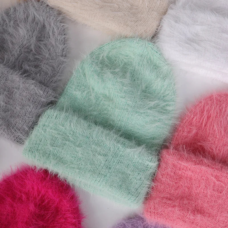Candy Color Winter Hats Woman Cozy Knitted Beanie Women Keep Warm Soft Slouchy Baggy Cap Female Christmas Gift Fashion Casual