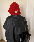 Korean Balaclava bonnet beanies y2k Hat scarf one-piece thickened warm retro Neck protection winter accessories knitted Law hat