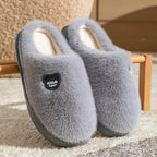 Winter Plush Couple Slippers for Men & Women Ultra Soft Memory Foam Cloud Comfort Non-Slip Thick Sole Indoor/Outdoor House Shoes