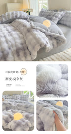 2025 New Class A Bubble Rabbit Fleece Quilt Cover  Thicken The Warm Duvet Cover in Autumn and Winter Skin-friendly Bedding