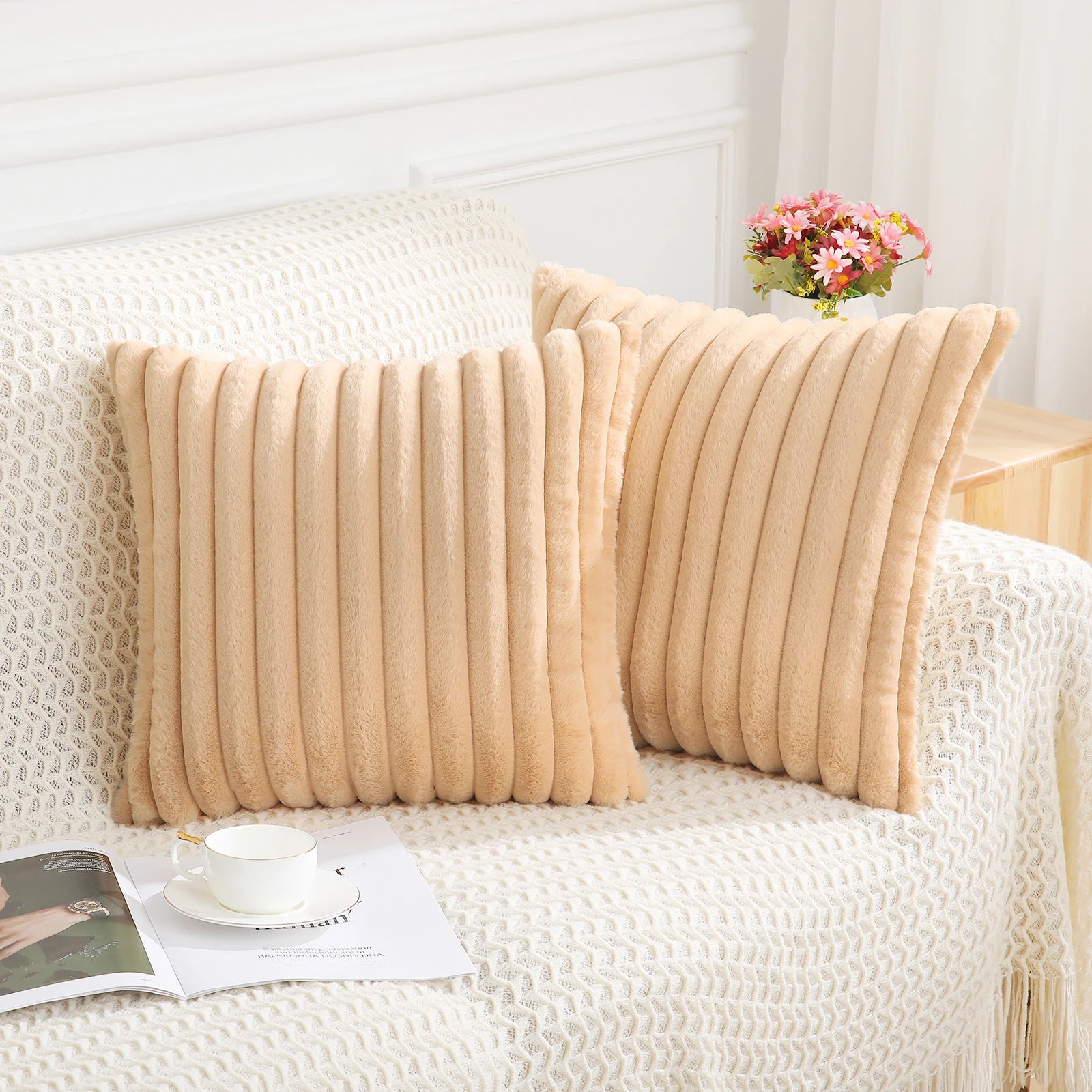 Housse de Coussin - Fluffy Rayé