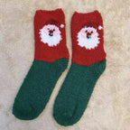 Christmas Red Thickened Coral Fleece Slippers Women's Home Socks Cozy Plush Autumn Winter Floor Socks Warmth And Style