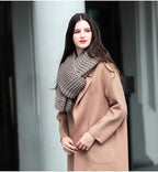 Hand Knitted Chunky Yarn Plain Scarf for Women Winter Thick Warm Soft Wool Like Scarf Fashion Long Scarves Casual Outdoor Travel