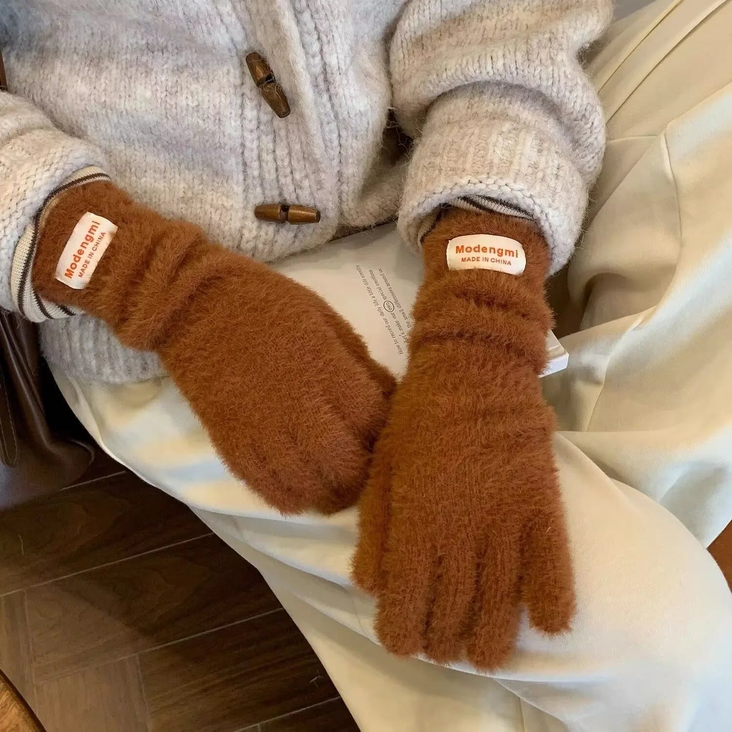 Winter Women's Gloves Thick Plush Knit Gloves Warm Velvet Mittens Solid Outdoor Ski Drive Touch Screen Gloves Christmas Gift